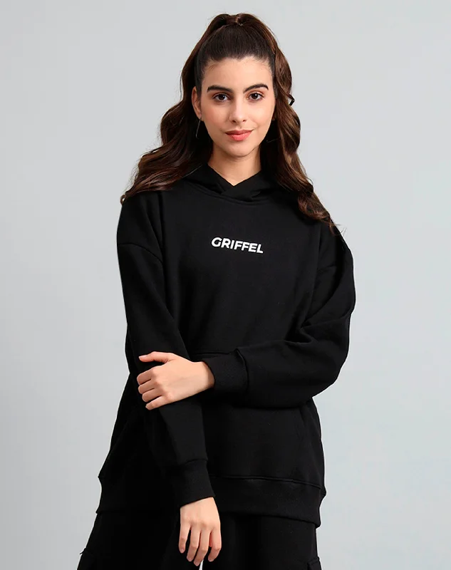 Basic Logo Print Oversized Hoodie